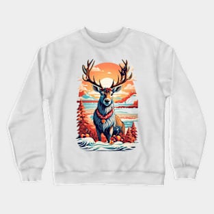 Colorful Christmas Reindeer Crewneck Sweatshirt